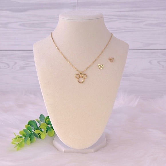 Mickey Mouse Stainless Steel Necklace and Earring Set - Picture 3 of 10